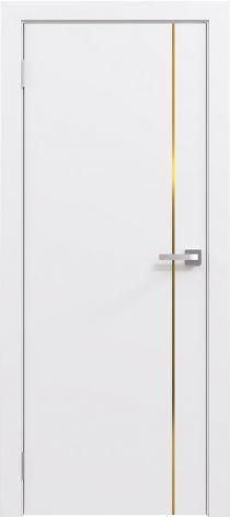 Двери межкомнатные Эмаль Line 01 (золотой молдинг) - фото 2 - id-p220288740