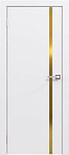 Двери межкомнатные Эмаль Line 02 (золотой молдинг), фото 3