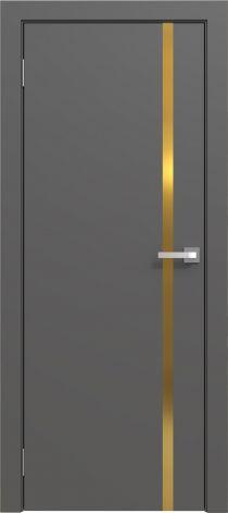 Двери межкомнатные Эмаль Line 02 (золотой молдинг) - фото 4 - id-p220288745