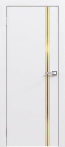Двери межкомнатные Эмаль Line 03 (золотой молдинг) - фото 4 - id-p220288749