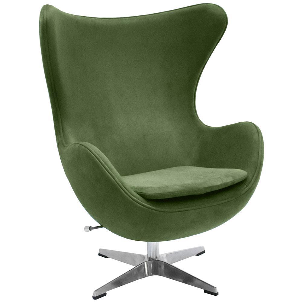 Кресло EGG STYLE CHAIR зеленый, искусственная замша - фото 1 - id-p220290973