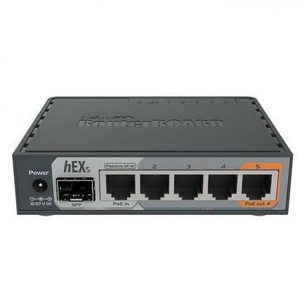 Маршрутизатор MikroTik hEX S with Dual Core 880MHz MHz CPU, 256MB RAM, 5 Gigabit LAN ports, SFP, USB, PoE-out, фото 2
