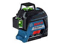 Нивелир лазерный линейный BOSCH GLL 3-80 G в чем. (проекция: 3 плоскости 360°, до 120 м, +/- 0.20 мм