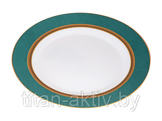 Тарелка обеденная стеклокерамическая, 275 мм, круглая, IMPRESS GREEN (Импресс грин), DIVA LA OPALA (