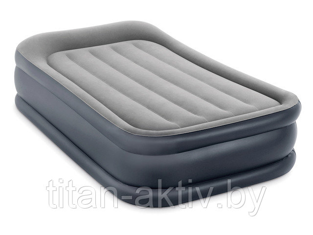 Надувная кровать с подголовником Twin Deluxe, 99х191х42 см, встр. эл. насос, INTEX