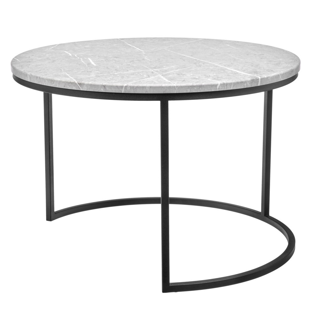 Набор кофейных столиков Tango светло-серый мрамор с чёрными ножками, 2шт - фото 4 - id-p220290987