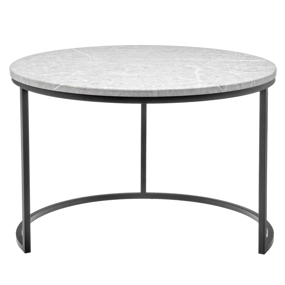 Набор кофейных столиков Tango светло-серый мрамор с чёрными ножками, 2шт - фото 5 - id-p220290987