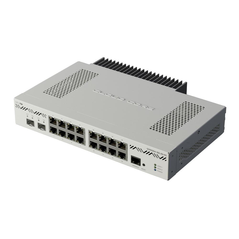 MikroTik CCR2004-16G-2S+PC Маршрутизатор 16*1Gbit RJ45, 2*10Gbit SFP+ - фото 1 - id-p212722978