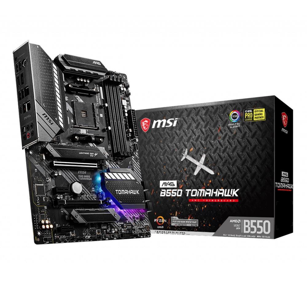 Материнская плата MSI MAG B550 TOMAHAWK Soc-AM4 AMD B550 4xDDR4 ATX AC`97 8ch(7.1) 1 x 2.5Gigabit + Gigabit - фото 1 - id-p213569257