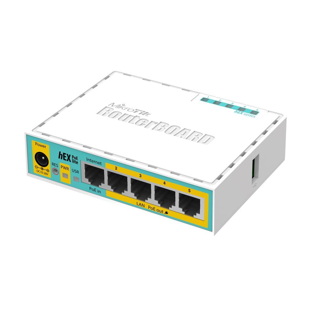 Роутер MikroTik hEX PoE lite (RB750UPR2) 10/100BASE-TX белый - фото 1 - id-p203917986