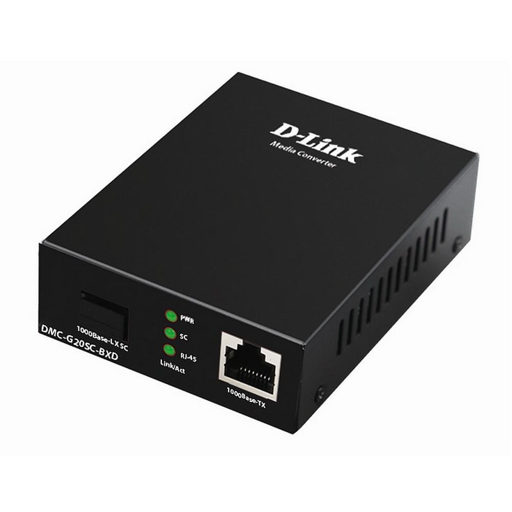 D-Link DMC-G20SC-BXD/A1A WDM медиаконвертер с 1 портом 100/1000Base-T и 1 портом 1000Base-LX с разъемом SC - фото 1 - id-p218805063