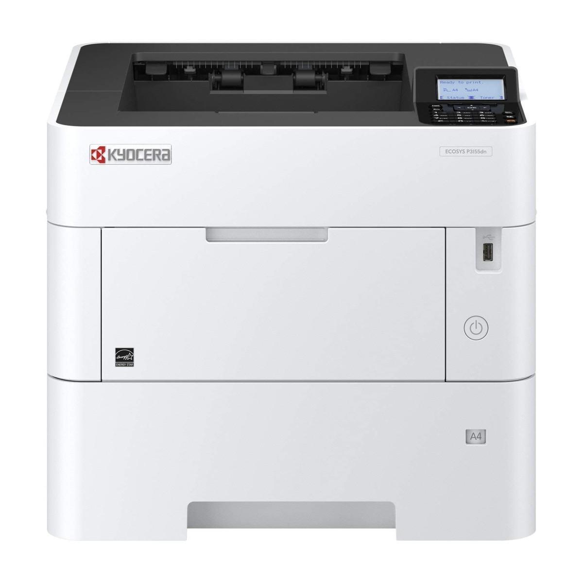 Принтер лазерный Kyocera ECOSYS P3155dn, Принтер, ч/б лазерный, A4, 55 стр/мин, 1200x1200 dpi, 512 Мб, USB - фото 1 - id-p204487590