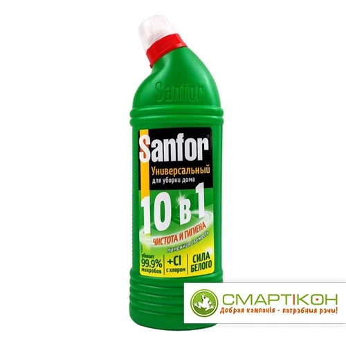 Средство чистящее универсальное Sanfor Universal 10 в 1 Лимонная свежесть, 1 л - фото 1 - id-p220220211