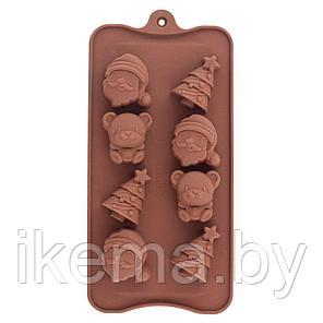 Форма для шоколадных конфет силиконовая "Новый год" 21.5x10.5x1.8 см. (2-92 VL), фото 2
