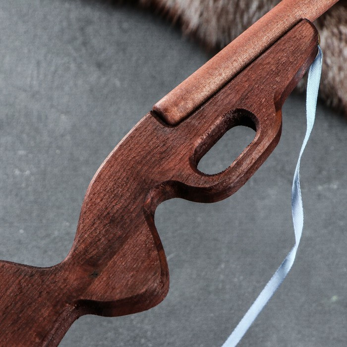 Сувенирное деревянное оружие "Ружьё охотничье", чёрное, 60 см, массив бука - фото 2 - id-p220327041