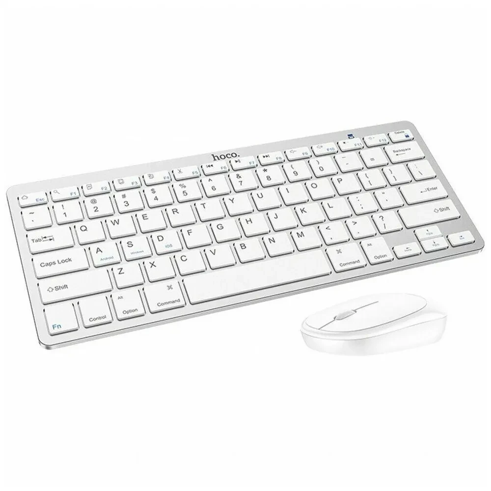 Комплект беспроводной клавиатура + мышь беспроводной Hoco DI05 (Bluetooth 3.0) цвет: белый - фото 1 - id-p146002929