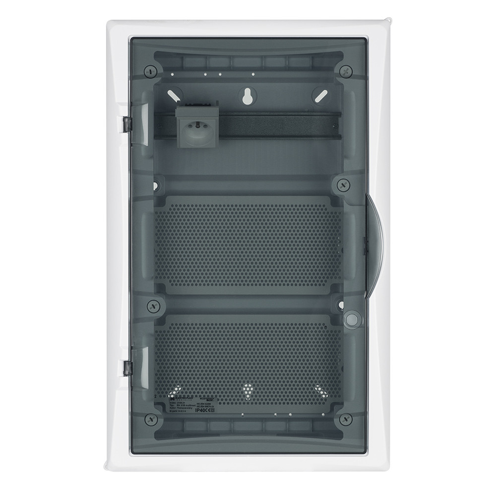 Elektro-Plast ECO BOX 2506-21S Щит слаботочный навесной мультимедийный, 3 ряда, прозрачная дверца - фото 3 - id-p220290674