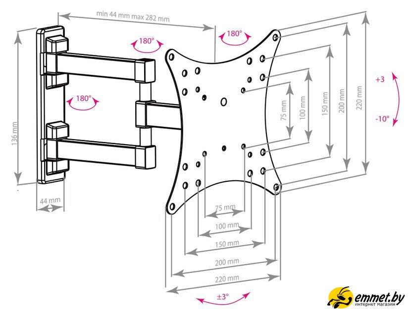 Кронштейн Arm Media MARS-4 - фото 3 - id-p220448572