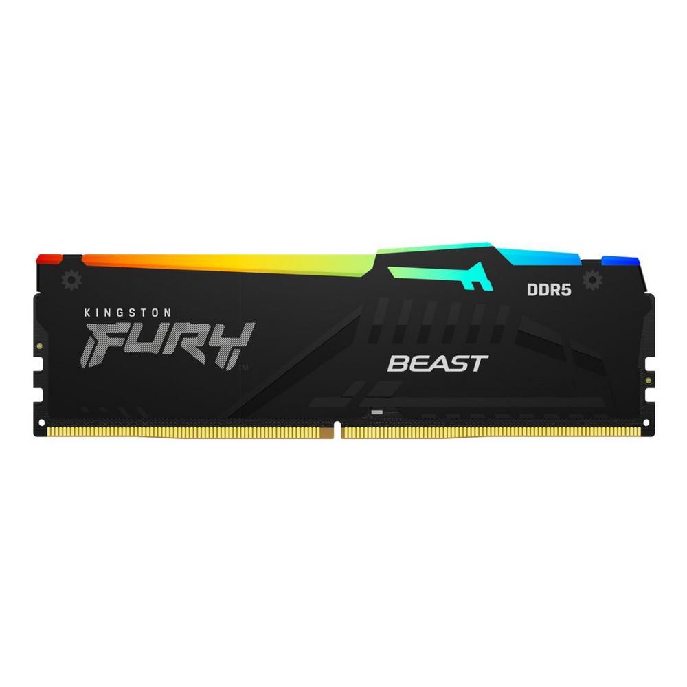 Модуль памяти Kingston Fury Beast RGB KF548C38BBA-16 DDR5 DIMM 16Gb PC5-38400 CL38 - фото 1 - id-p212728026
