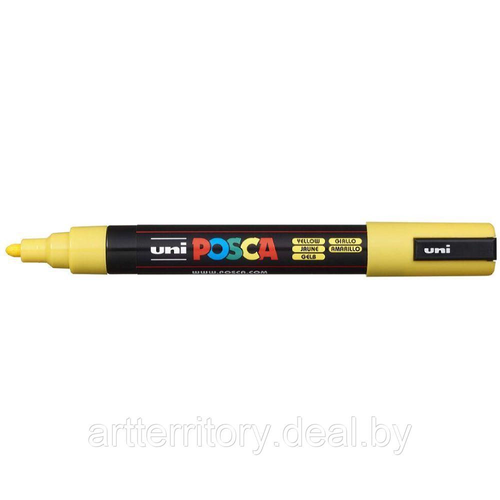 Маркер на водной основе Mitsubishi Pencil POSCA, 1.8-2.5мм. (пулевидный наконечник) (сияющий желтый) - фото 1 - id-p220448160
