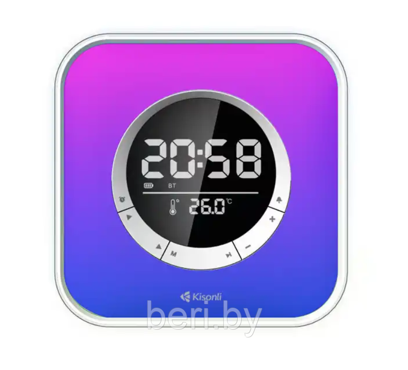 Q6A Портативная колонка, умные настольные часы, будильник, календарь с подсветкой RGB, 10 цветов, Kisonli