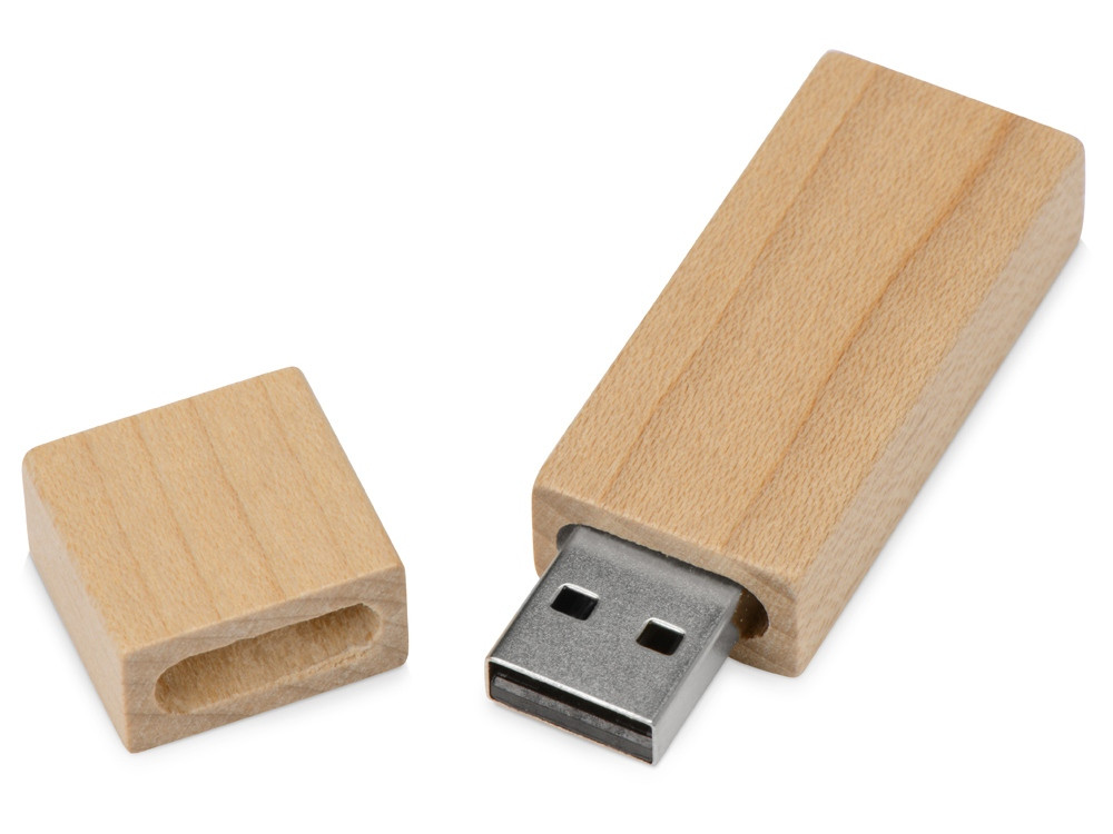 Флеш-карта USB 2.0 16 Gb Woody с магнитным колпачком, натуральный - фото 2 - id-p220462534