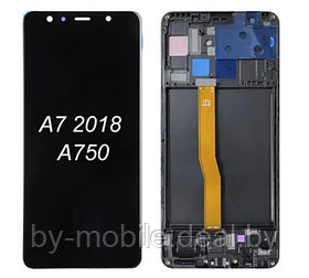 Экран (модуль) в раме Samsung Galaxy A7 (2018) A750 (черный)