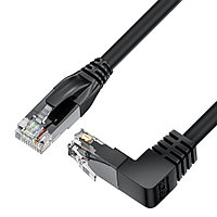 GCR Патч-корд прямой 1.5m UTP кат.5e, черный, нижний/нижний угол, литой, ethernet high speed, RJ45, T568B