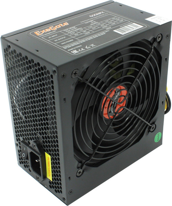 Блок питания 600W ExeGate 600NPX (ATX, PC, 12cm fan, 24pin, 4pin, PCIe, 3xSATA, 2xIDE, FDD, black, кабель 220V - фото 1 - id-p220463194