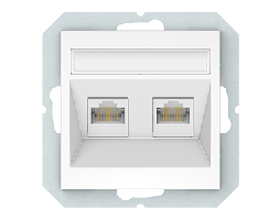 Kомпьютерная розетка RJ45, Тайвань, двухместная, б\р, белый
