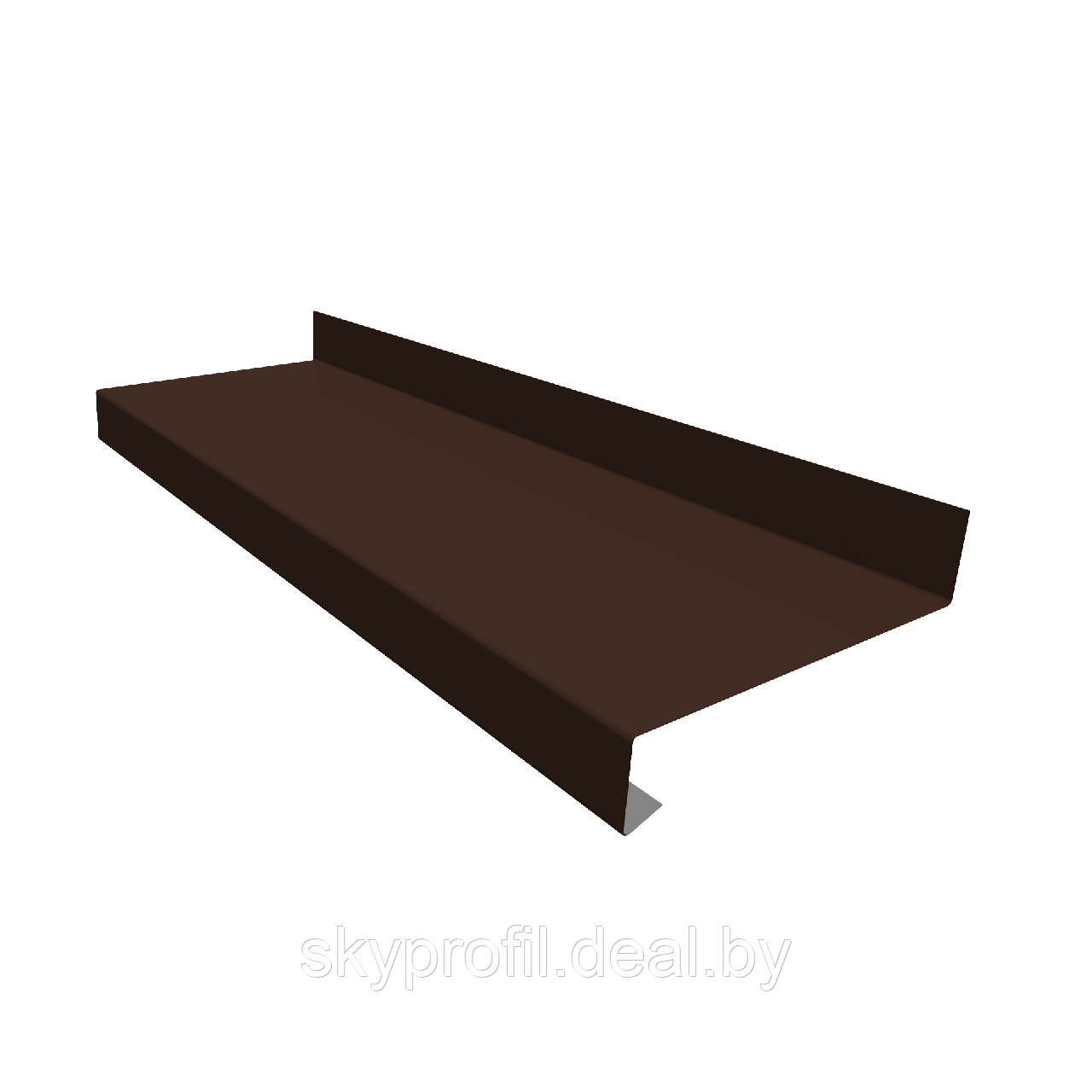 Отлив оконный, RAL8017 (шоколадно-коричневый), 0,45 мм, 1500 мм, 130 мм, Скайпрофиль - фото 1 - id-p220474656