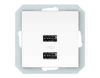 USB зарядное устройство двухместное 2xUSB 3,4 А без рамки, белый