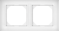 Рамка 2-местная из белого стекла