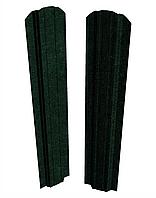 Евроштакетник Скайпрофиль вертикальный П-111 Престиж, Базальт, Одностороннее, Полукруглый, RAL6005 (зелёный