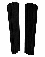 Евроштакетник Скайпрофиль вертикальный П-111 Престиж, Базальт, Одностороннее, Полукруглый, RAL9005 (черная