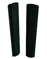 Евроштакетник Скайпрофиль вертикальный П-97, Базальт, Одностороннее, Полукруглый, RAL6005 (зелёный мох)