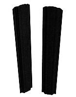 Евроштакетник Скайпрофиль вертикальный П-97, Базальт, Одностороннее, Полукруглый, RAL9005 (черная смородина)