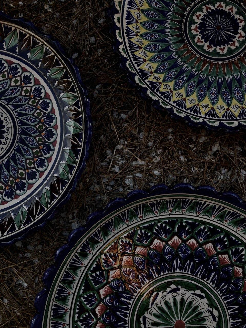 Узбекская риштановская посуда керамика Ляган - фото 4 - id-p217404350