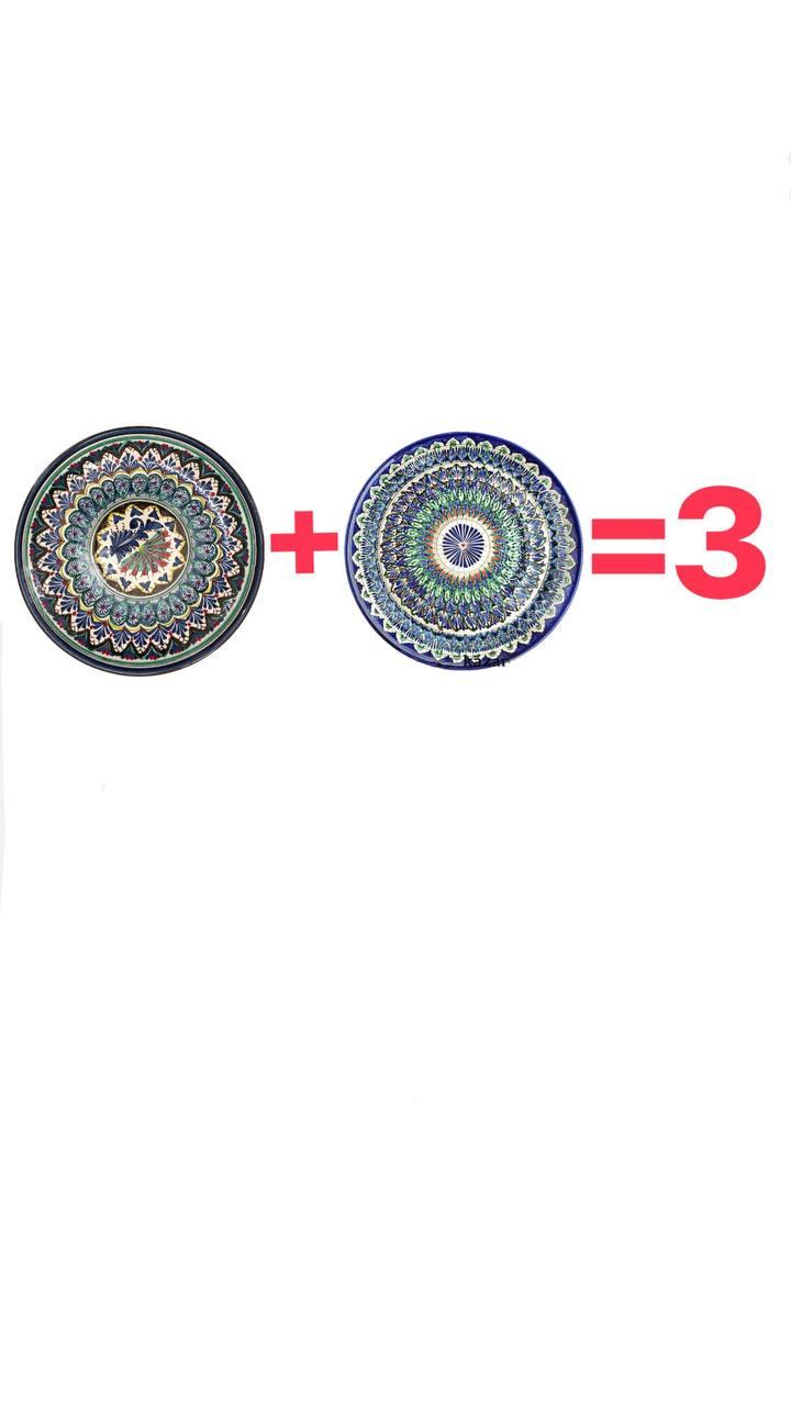 Узбекская риштановская посуда керамика Ляган 28 см - фото 2 - id-p217404353