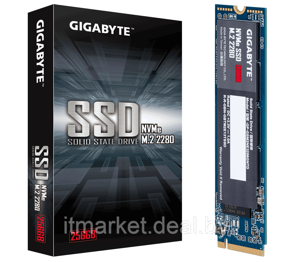 Жесткий диск SSD 256Gb Gigabyte NVMe (GP-GSM2NE3256GNTD) - фото 1 - id-p220478814