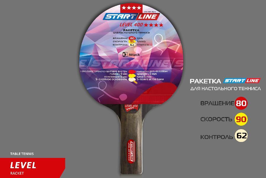Теннисная ракетка Start line Level 400 New (прямая) - фото 2 - id-p220478017