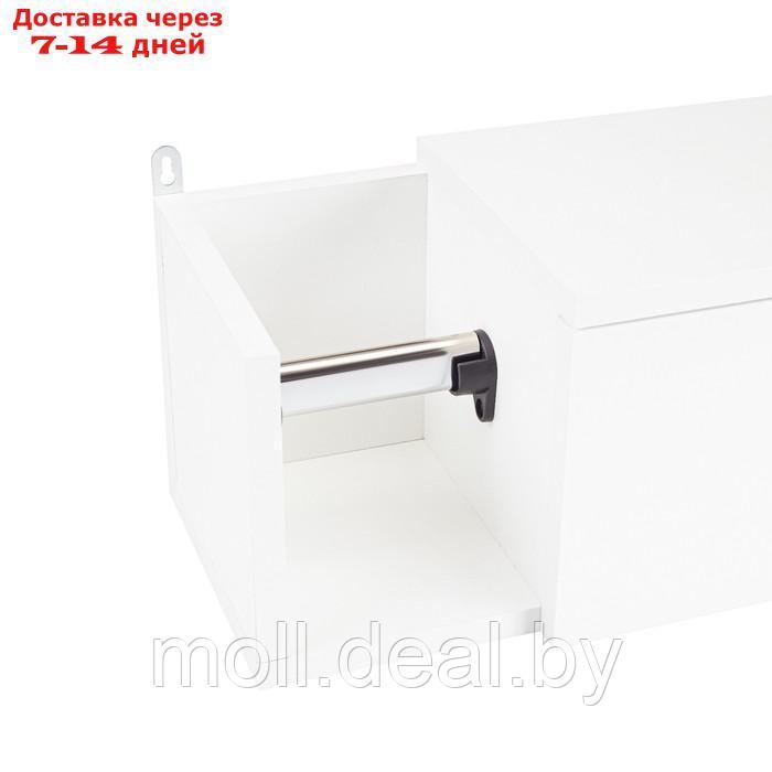 Шкаф-пенал Белый с бумагодержателем 21 х 20 х 70 см - фото 5 - id-p218426579