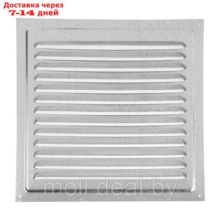 Решетка вентиляционная ZEIN Люкс РМ3030Ц, 300 х 300 мм, с сеткой, металлическая, оцинковка - фото 1 - id-p218425485