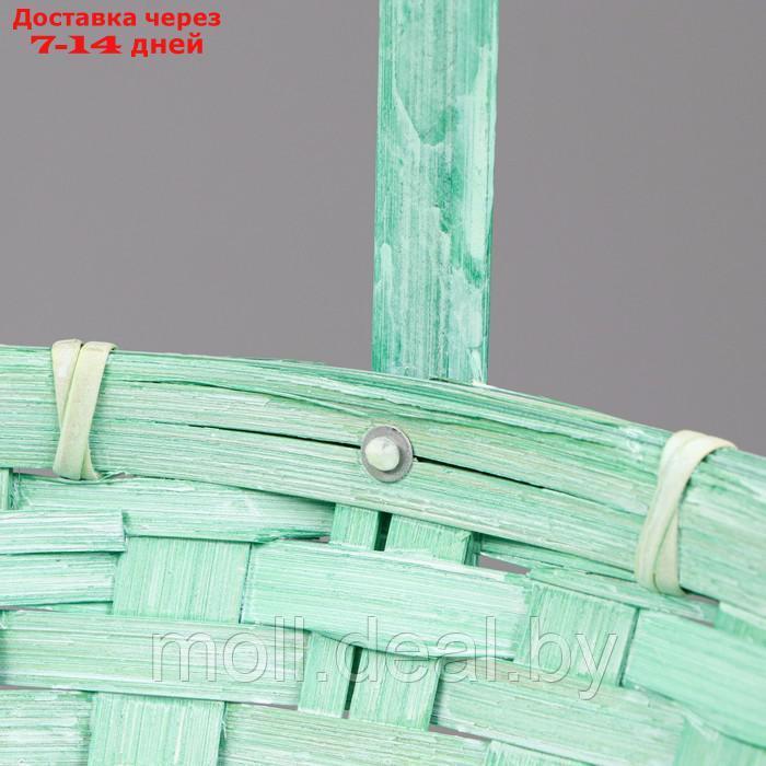 Корзина плетеная, 26х12/30 см, зеленый, бамбук - фото 3 - id-p220457281