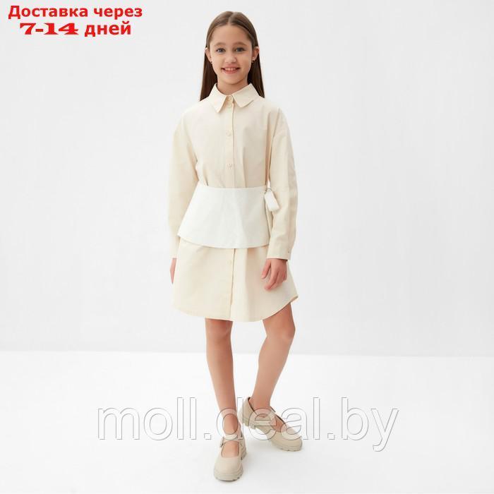 Юбка(баска) для девочки MINAKU: PartyDress, цвет белый, рост 128 см - фото 2 - id-p220460677