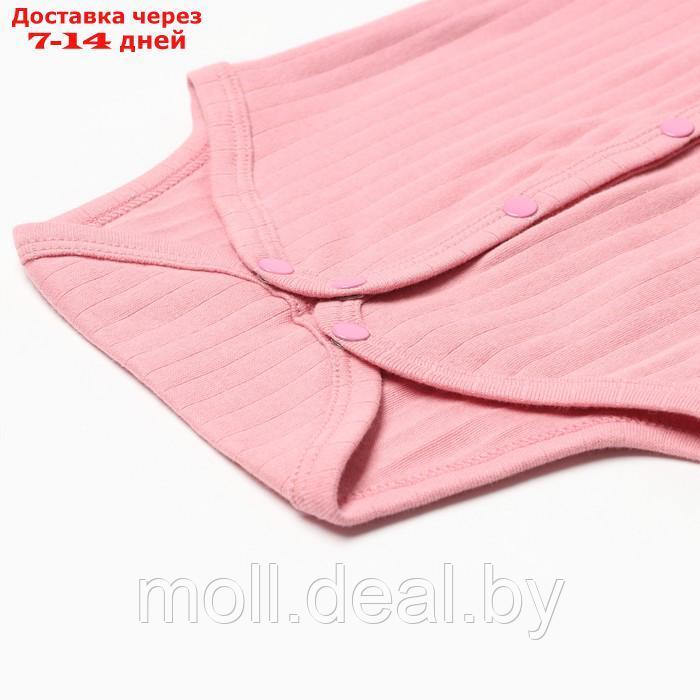 Боди с длинным рукавом, цвет розовый, рост 74 см - фото 4 - id-p220461674