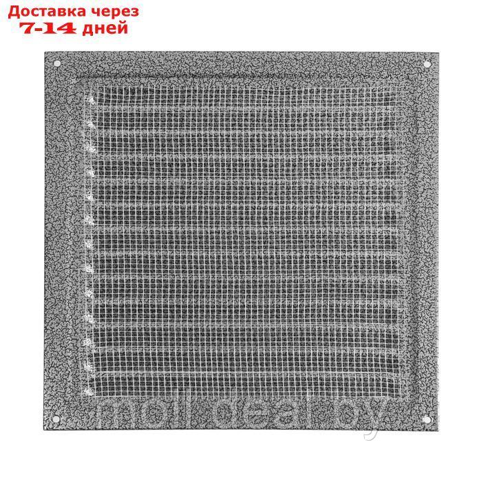 Решетка вентиляционная ZEIN Люкс РМ2525СР, 250 х 250 мм, с сеткой, металлическая, серебро - фото 3 - id-p218425501