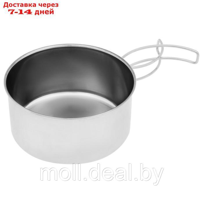 Набор посуды походный (2 кружки,2 миски,сковорода,2 кастрюли), нержавеющая сталь - фото 4 - id-p218425067