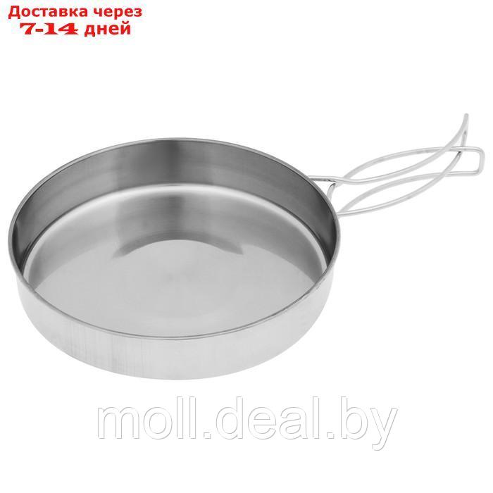 Набор посуды походный (2 кружки,2 миски,сковорода,2 кастрюли), нержавеющая сталь - фото 5 - id-p218425067