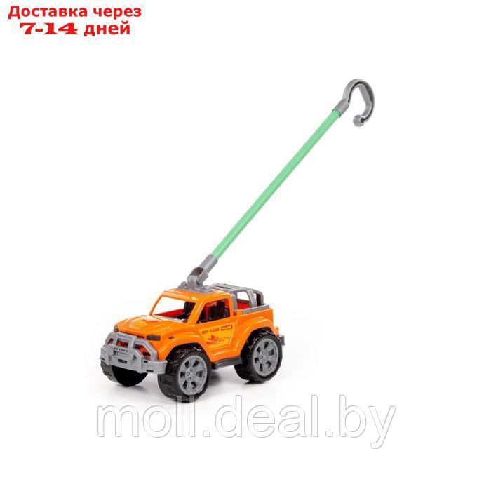 Автомобиль-каталка "Легионер" с ручкой, цвет оранжевый - фото 1 - id-p220460693